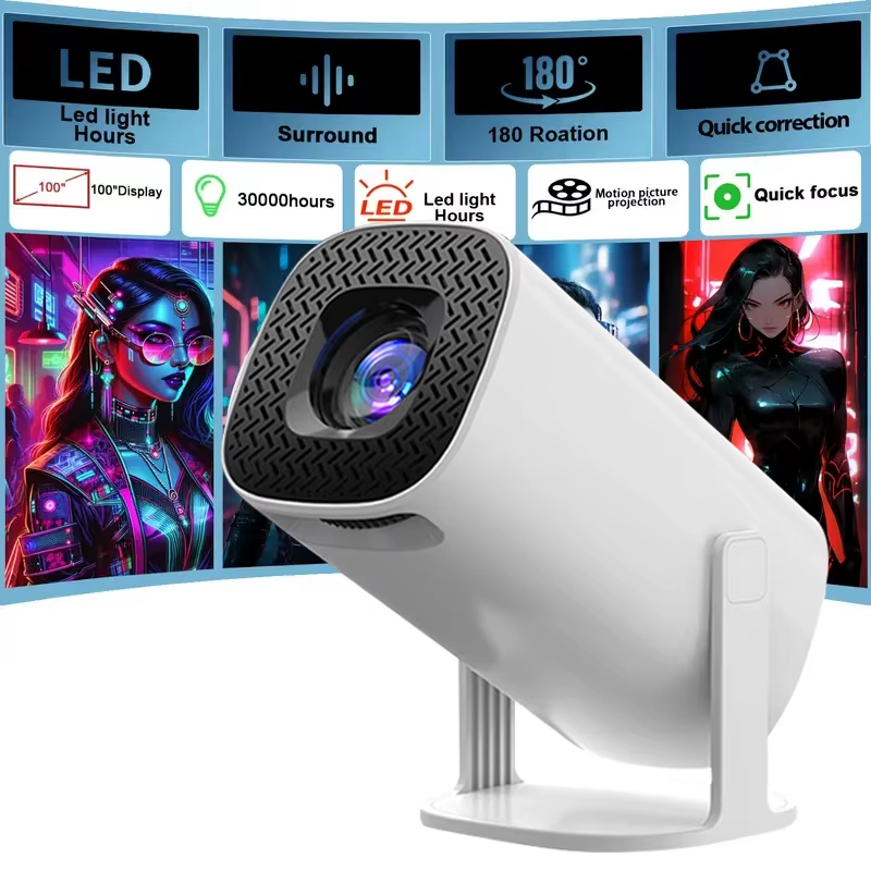 P30PRO Mini Portable 4K LED Projector with 720P Resolution, Ideal for Office, Home, and Holiday Use, Enhanced Fast Focus HY300