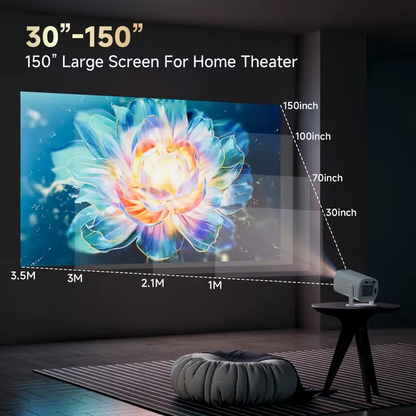 P30PRO Mini Portable 4K LED Projector with 720P Resolution, Ideal for Office, Home, and Holiday Use, Enhanced Fast Focus HY300